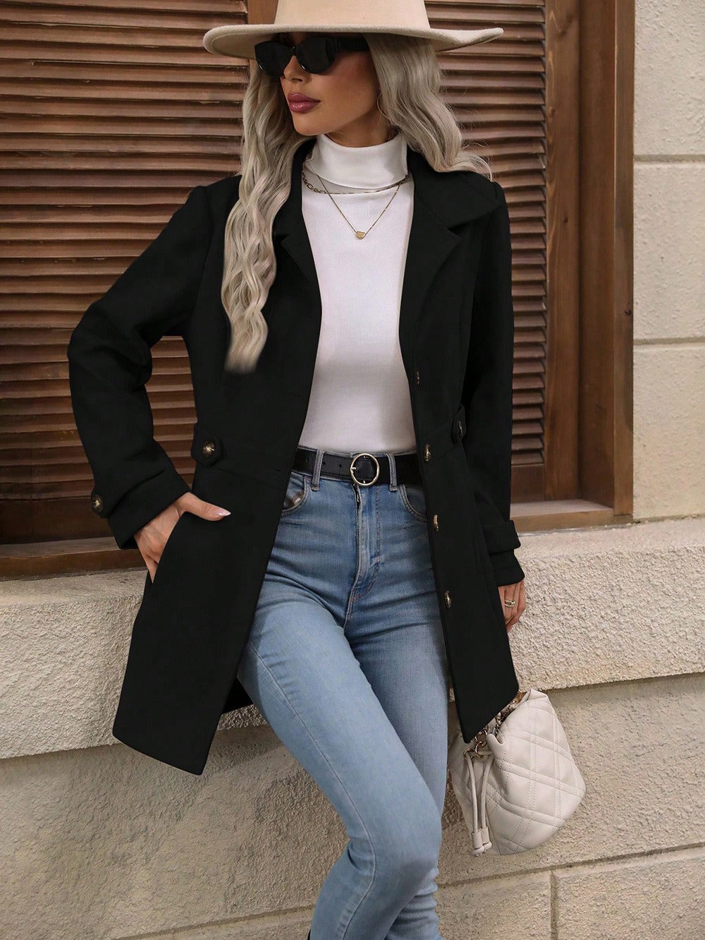 Gwenllian tailored trench coat with belt – image 6