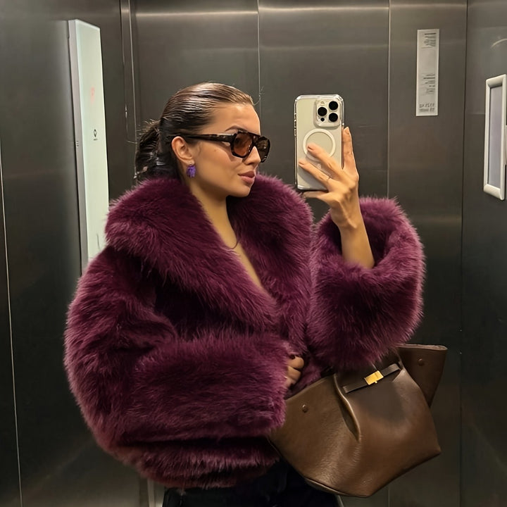 Delilah loose fit faux fur jacket – image 6