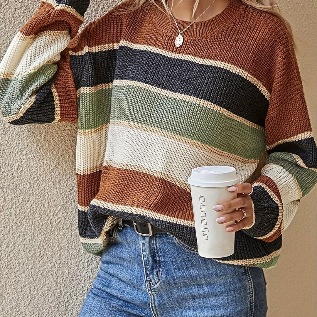 Marcelline chunky colour block striped jumper – image 12