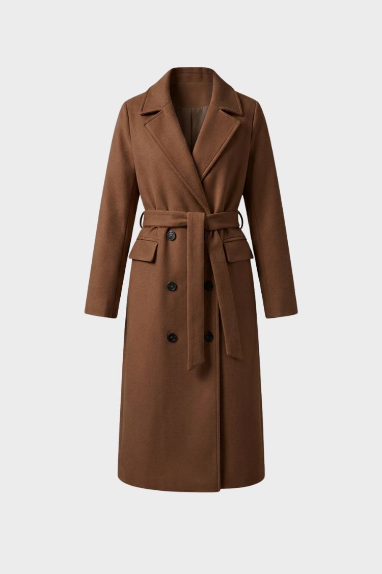 Blanchette notched collar belted long coat – image 7