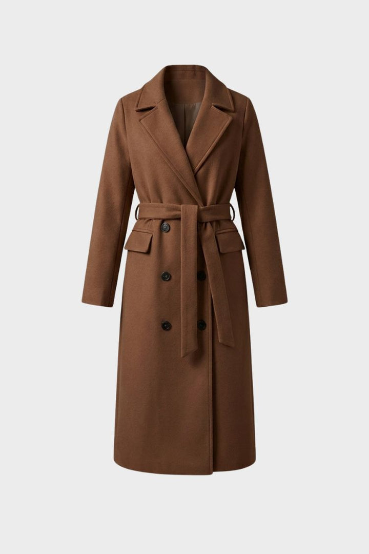 Blanchette notched collar belted long coat – image 7