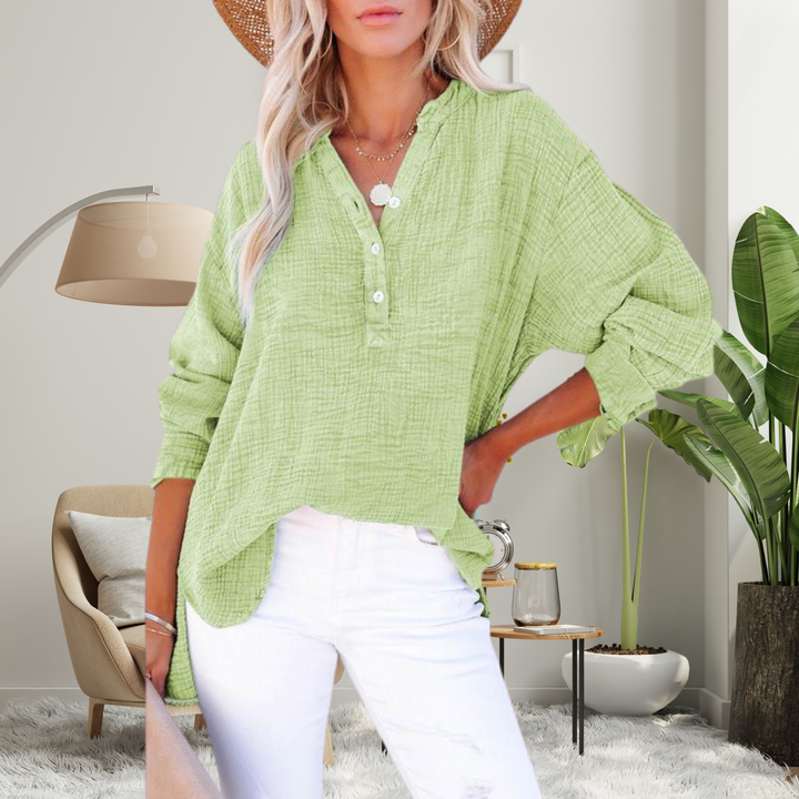 Nore oversized V neck blouse – image 8