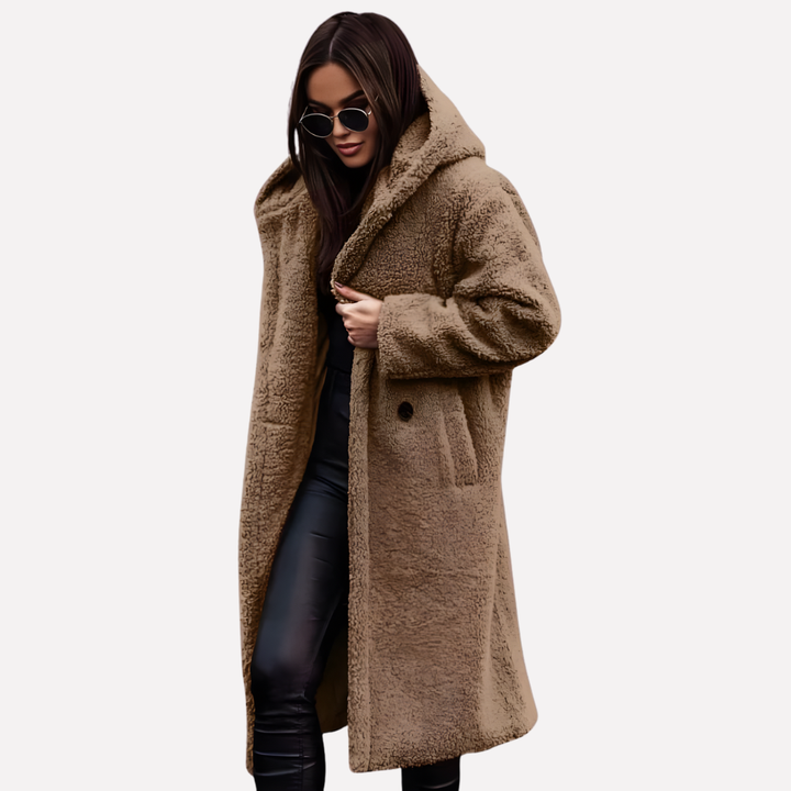 Gemma Elegant Hooded Button Front Coat - image 6