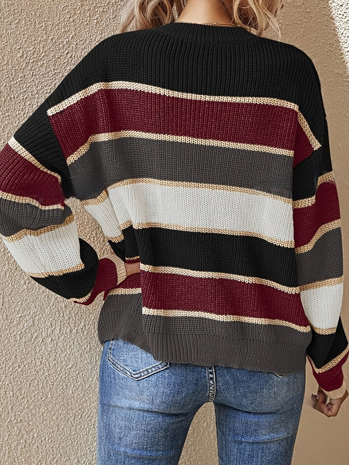 Marcelline chunky colour block striped jumper – image 7