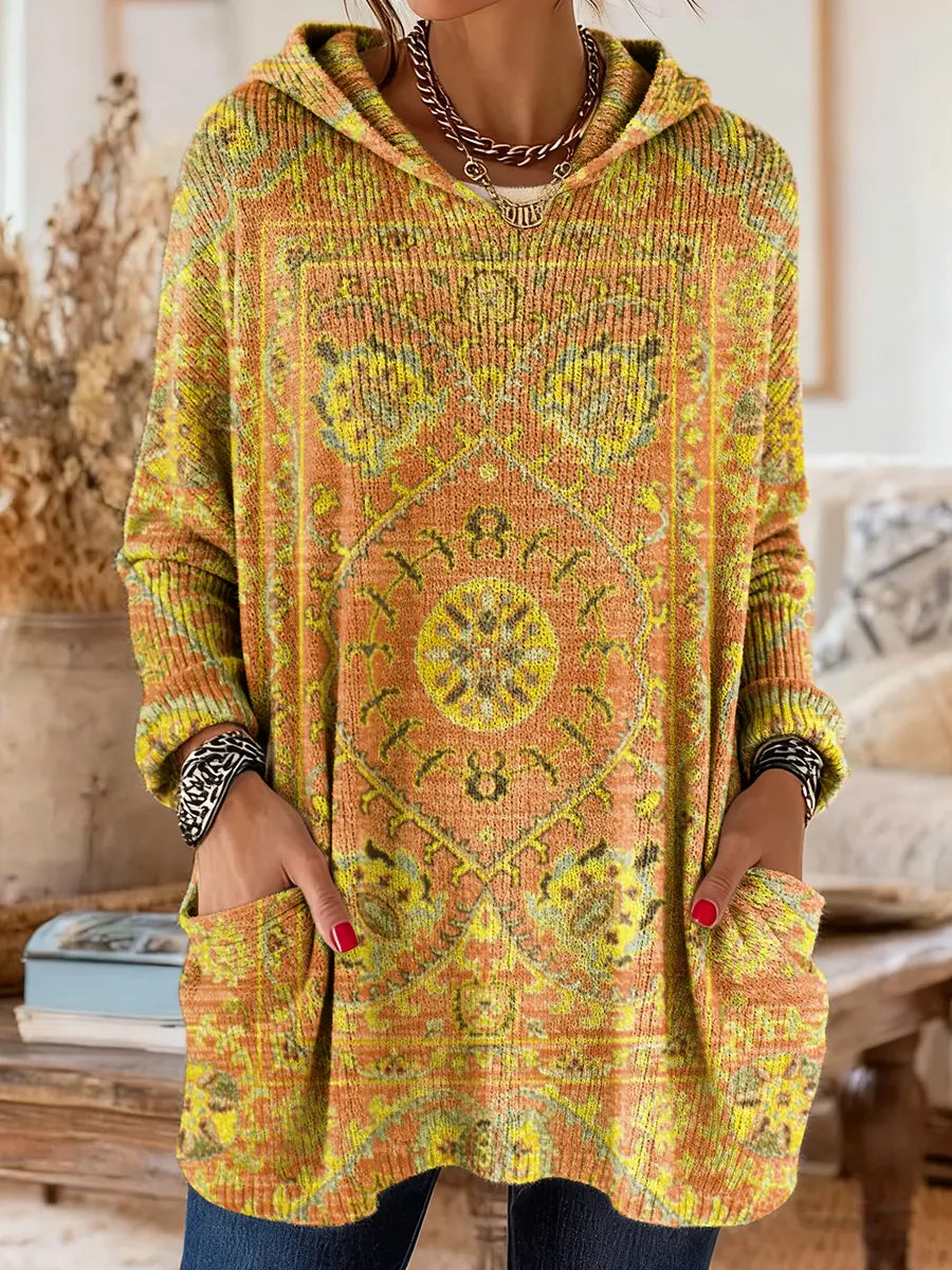 Elise hooded boho print knit tunic jumper – image 7