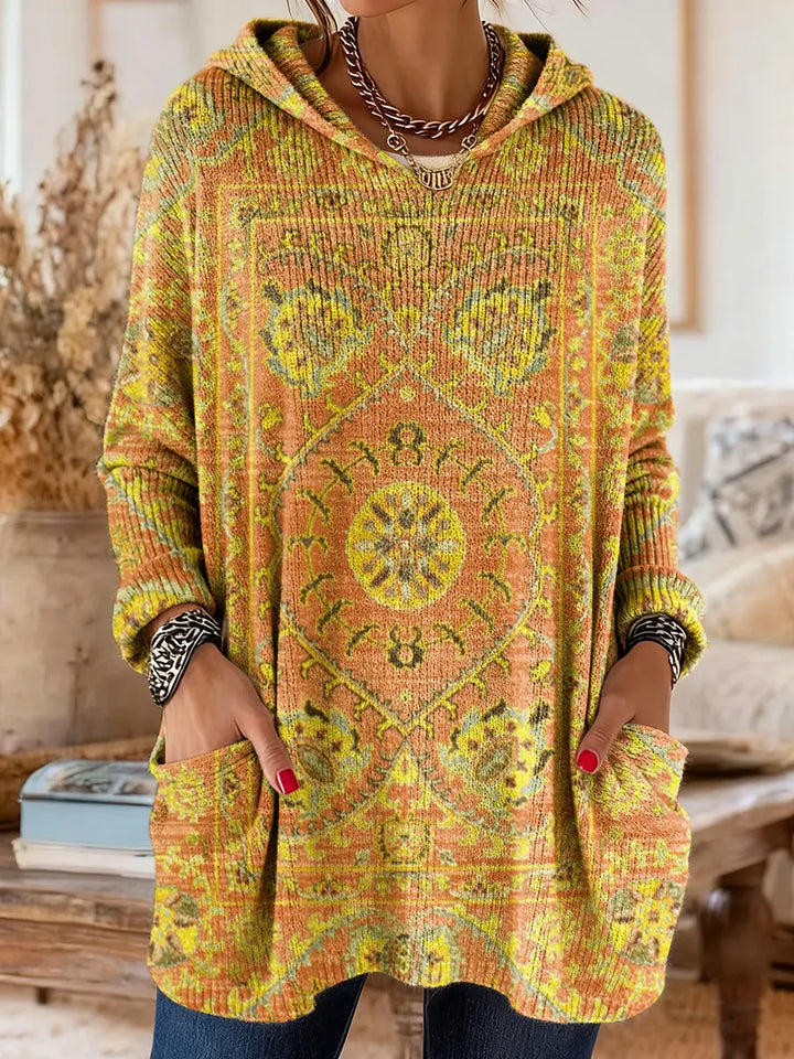 Elise hooded boho print knit tunic jumper – image 7