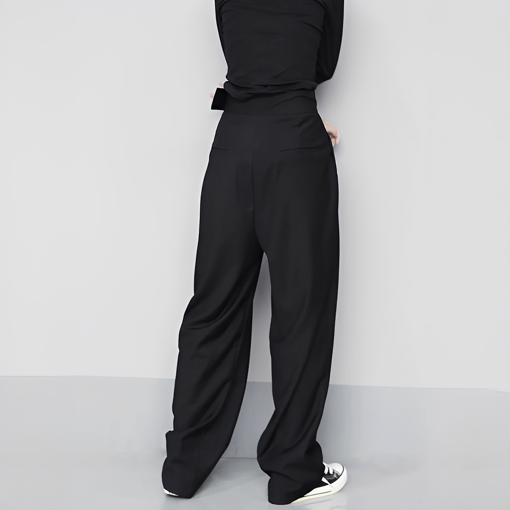 Marisa black wide leg trousers, side view
