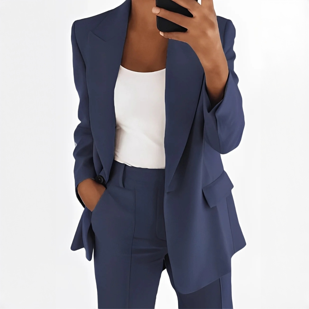 Muriel blazer and trouser set in black