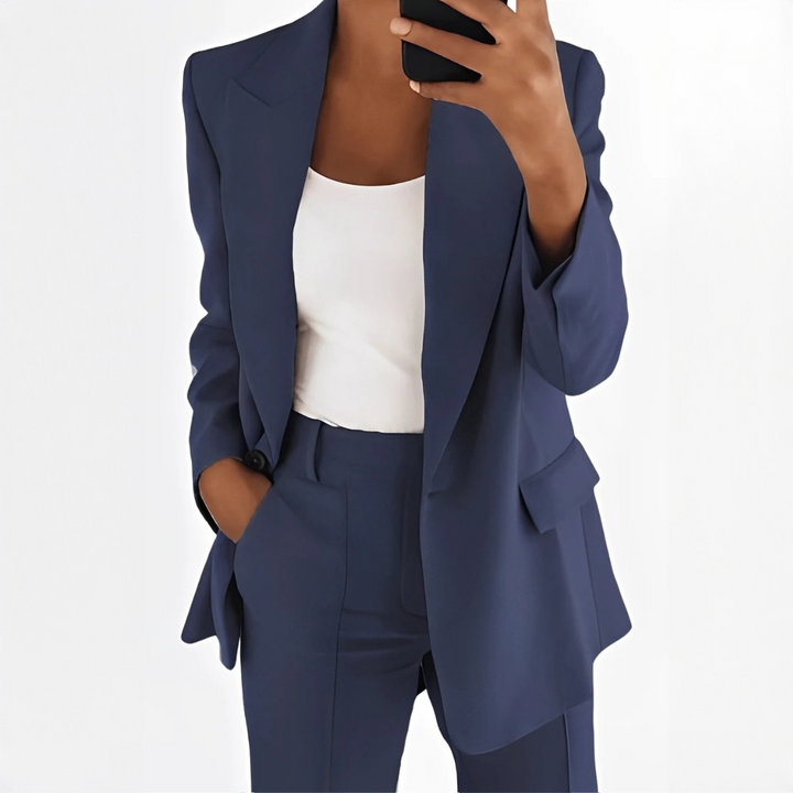 Muriel blazer and trouser set in black