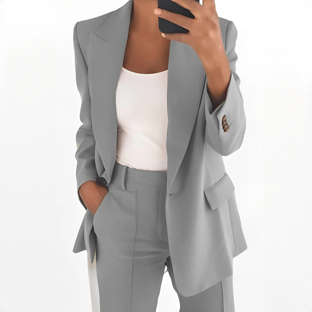 Muriel blazer and trouser set in grey