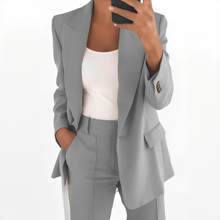 Muriel blazer and trouser set in grey