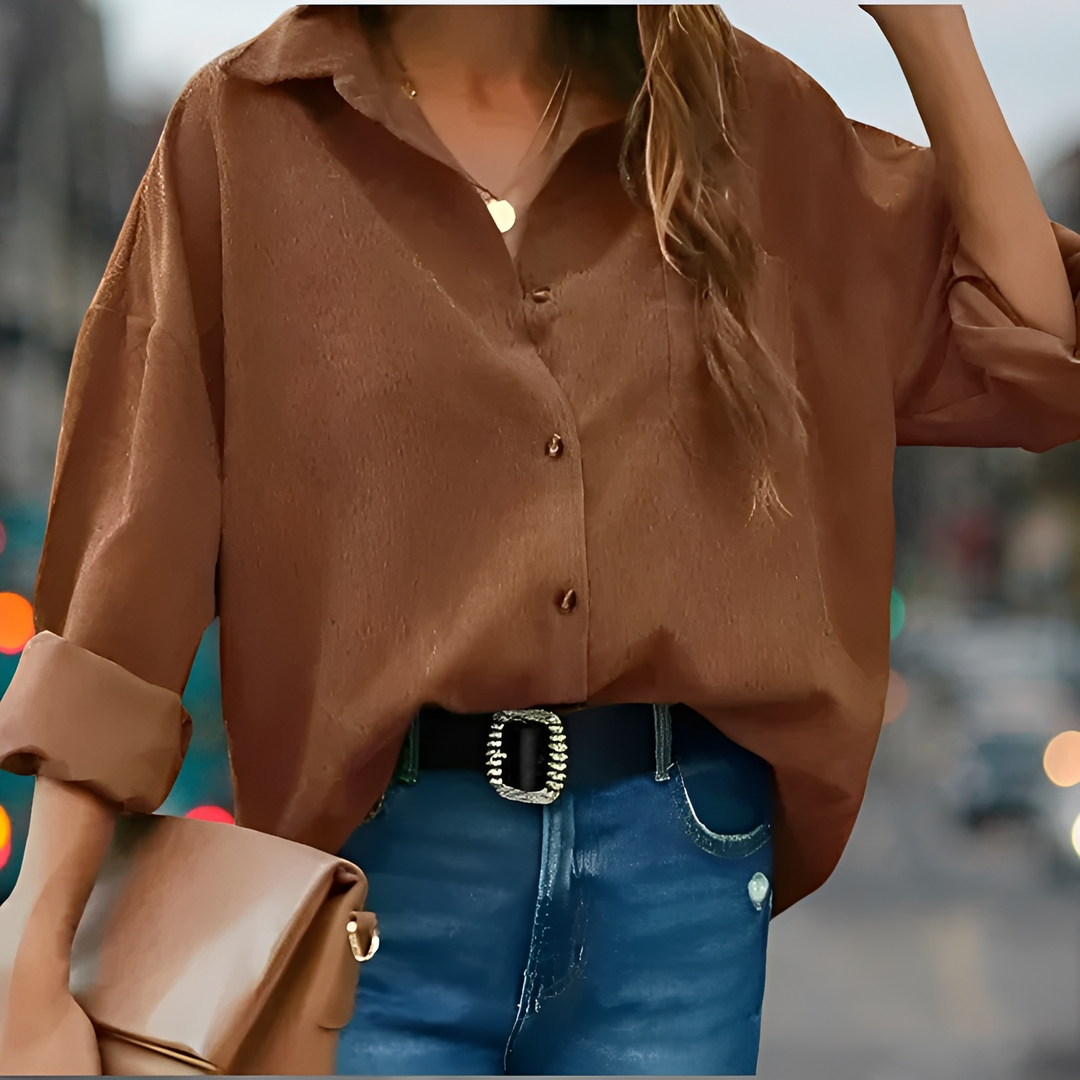 Wendela long sleeve blouse in blue