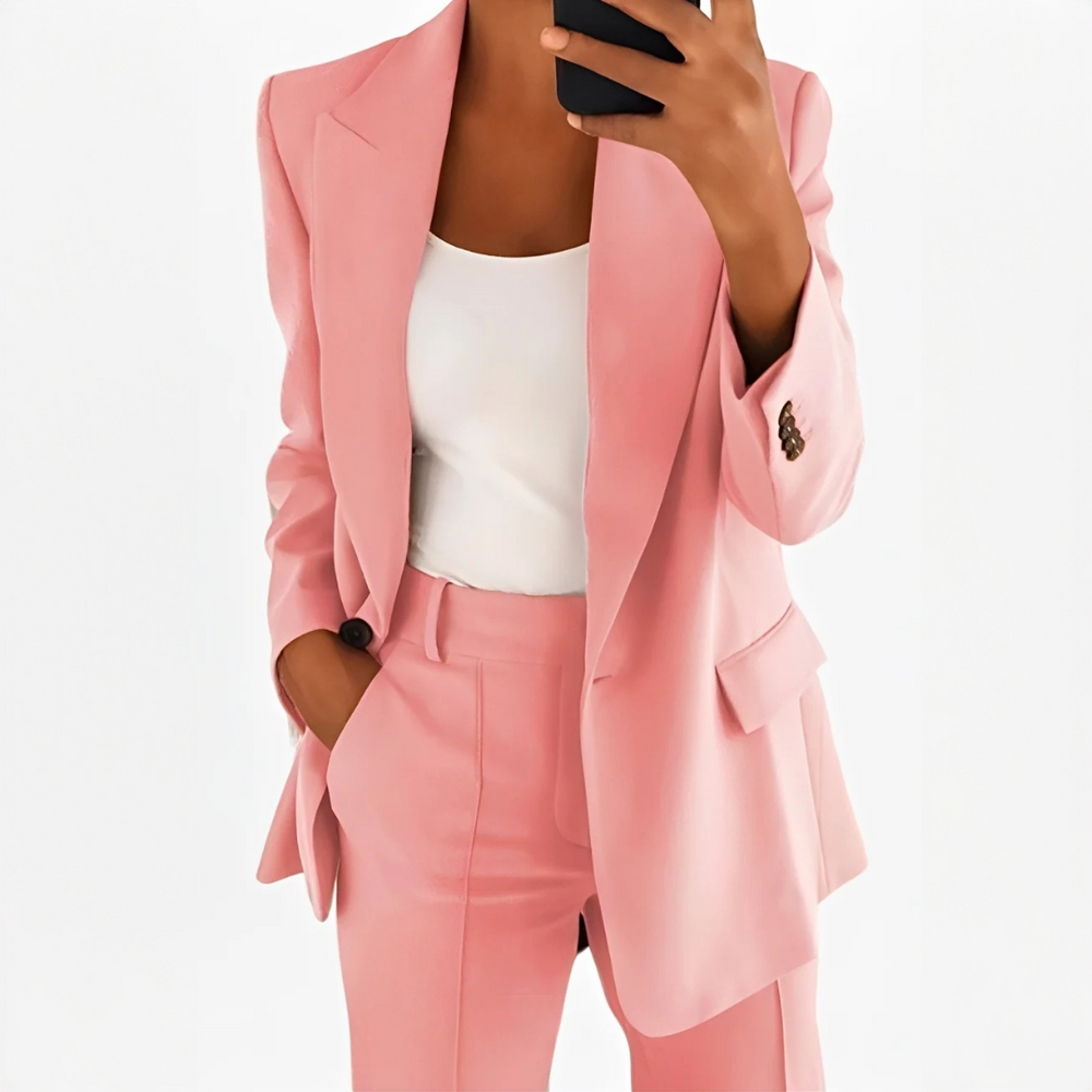 Muriel blazer and trouser set in beige