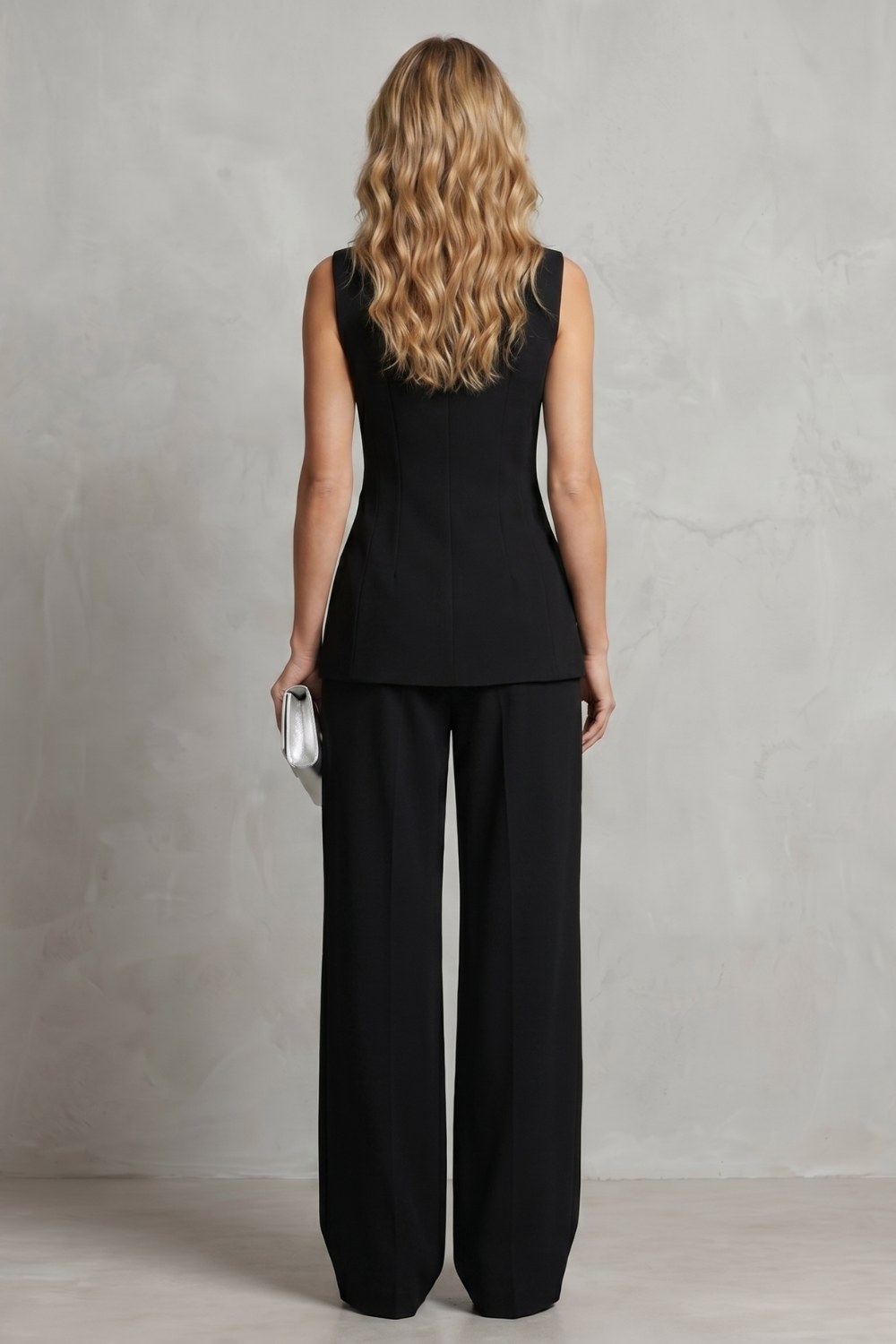 Ulla asymmetric draped top and wide leg trouser set – image 4