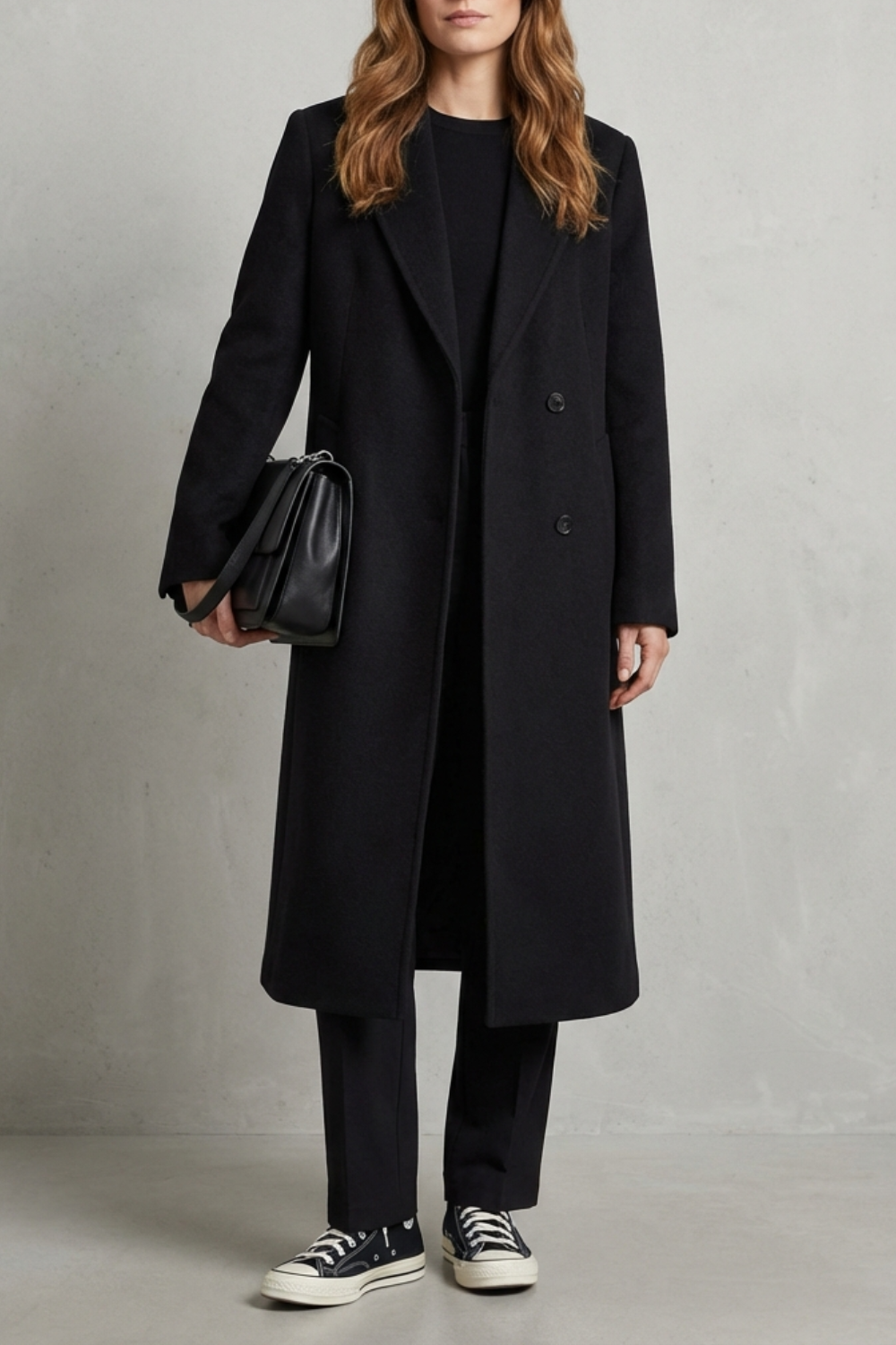 Alison herringbone long overcoat