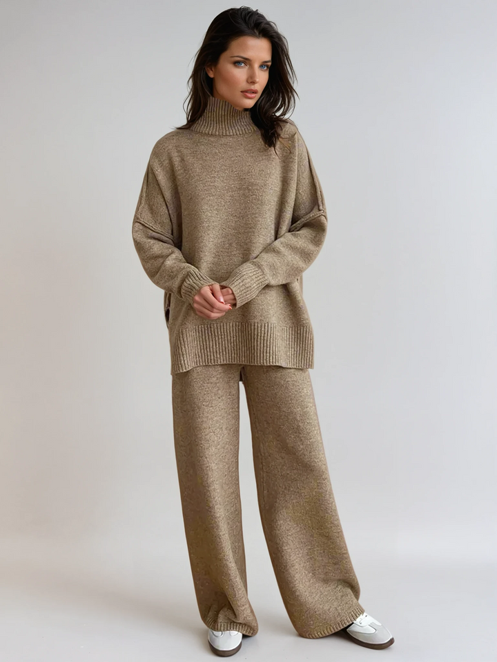 Rhona two piece roll neck and wide leg lounge set