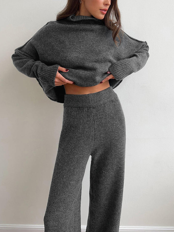Rhona lounge set, wide leg trouser detail