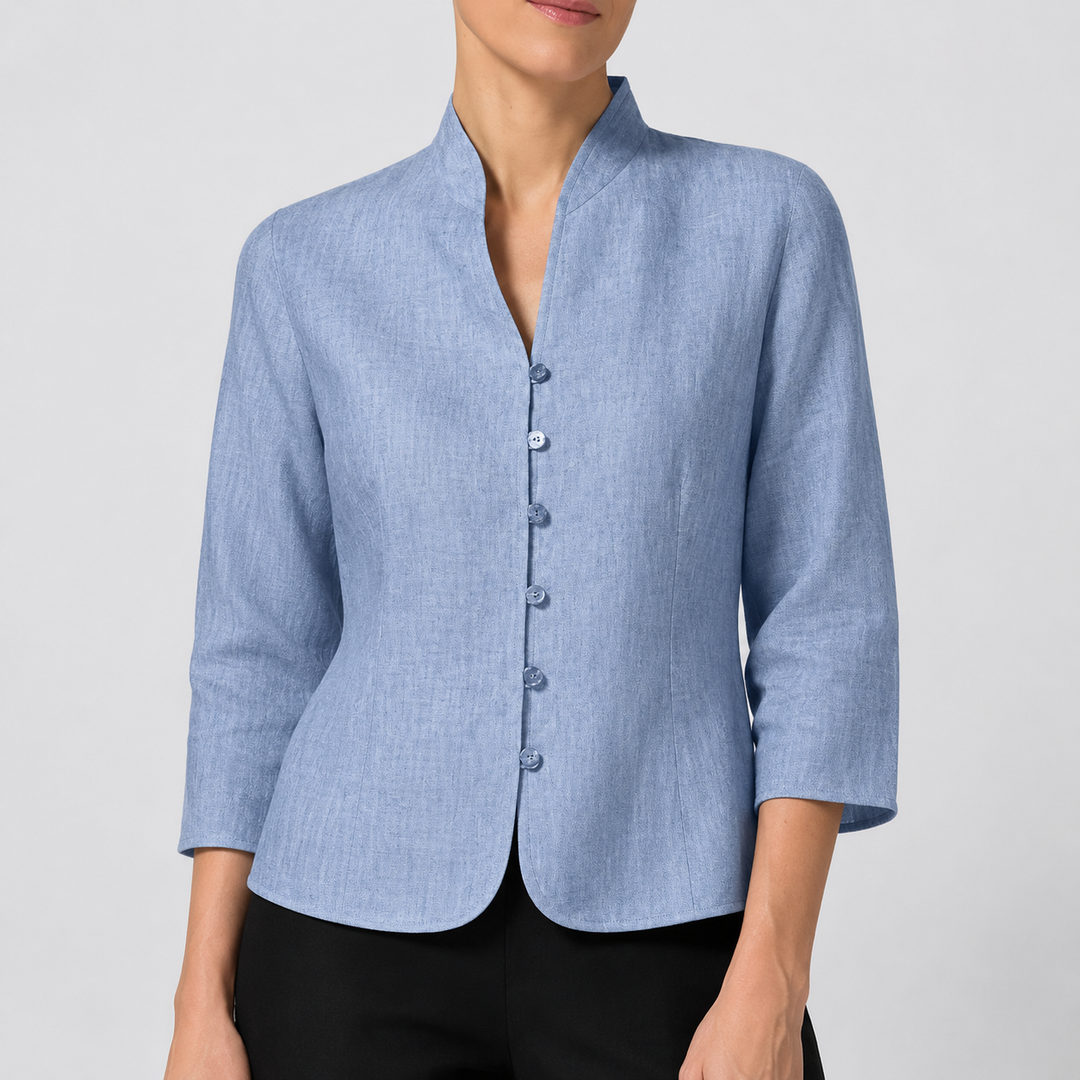 Brynna high neck blouse in white