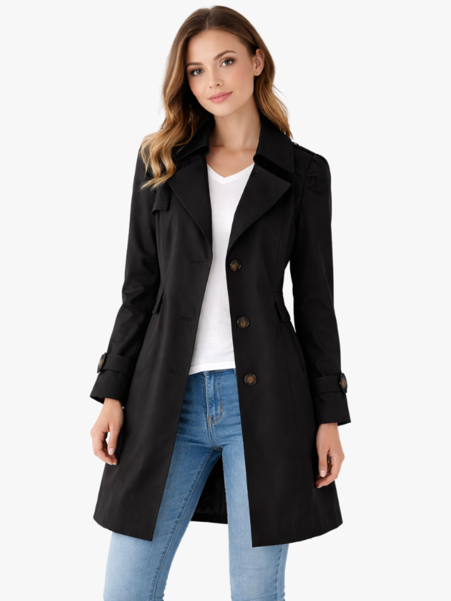 Xaviere classic lapel trench coat