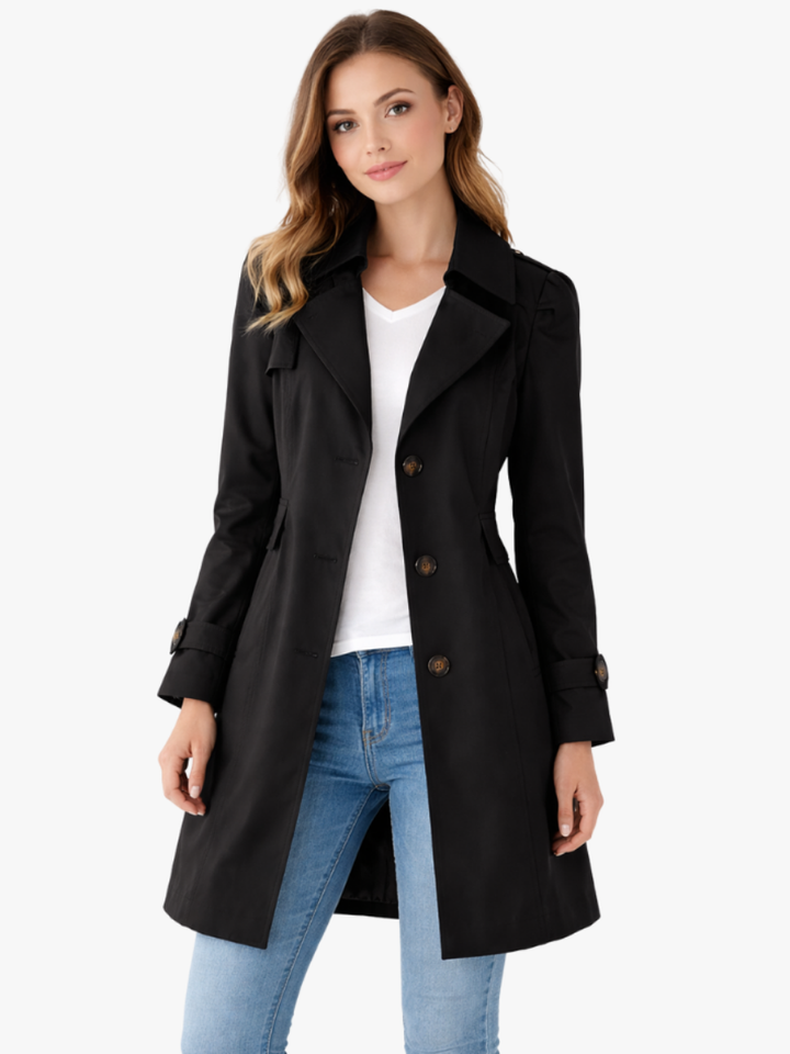 Xaviere classic lapel trench coat