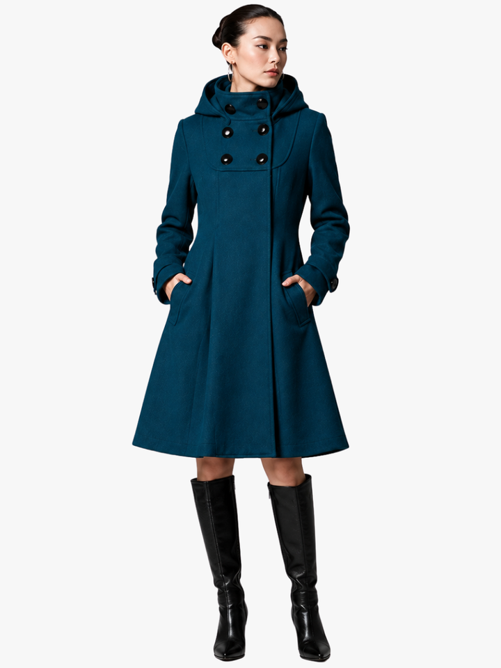 Clementine structured hooded wool coat