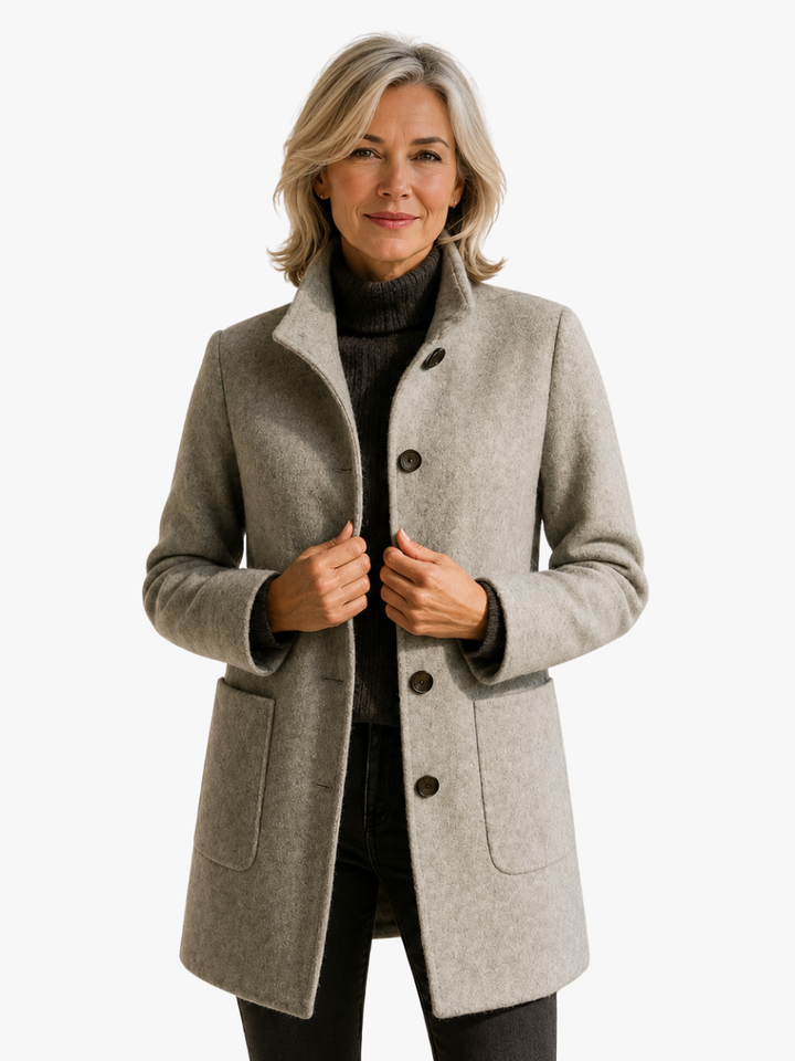 Amandine fitted button front coat