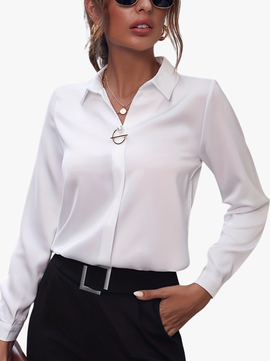 Viola long sleeve shirt blouse with collar