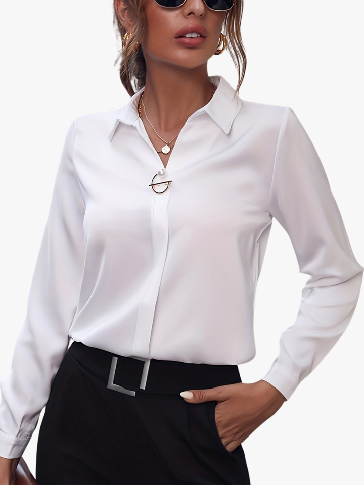 Viola long sleeve shirt blouse with collar