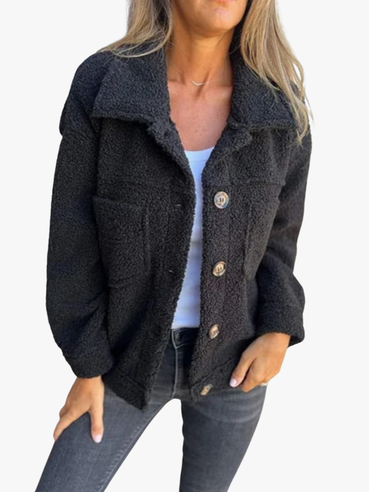 Yolande textured button coat