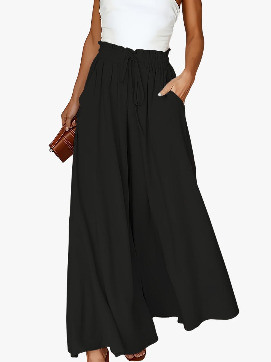 Gudrun high waist flowing wide leg trousers