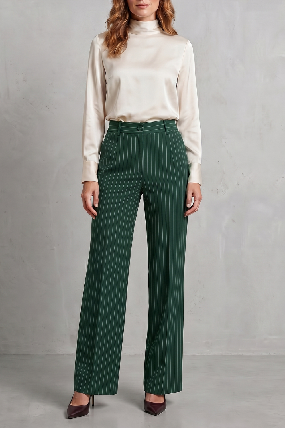 Dwynwen high waisted pinstripe wide leg trousers – image 15