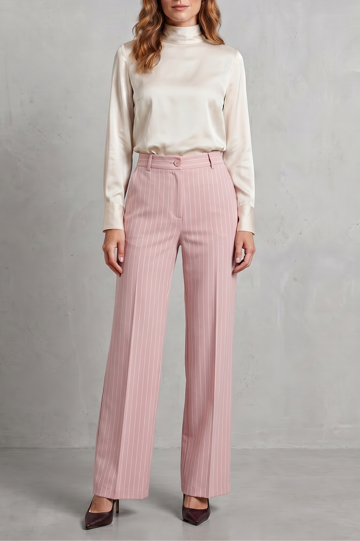 Dwynwen high waisted pinstripe wide leg trousers – image 11