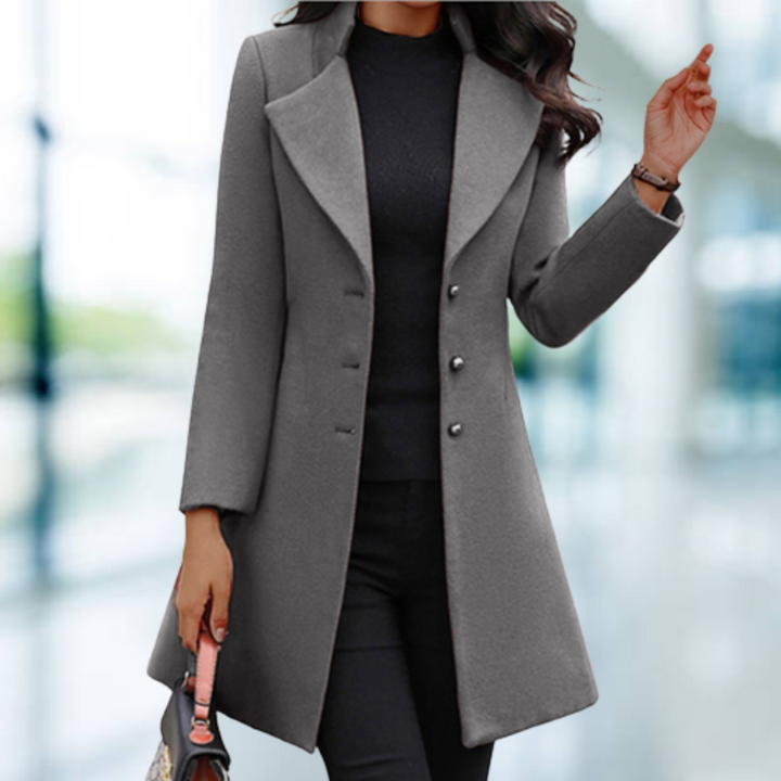 Violet long coat with lapels – image 4