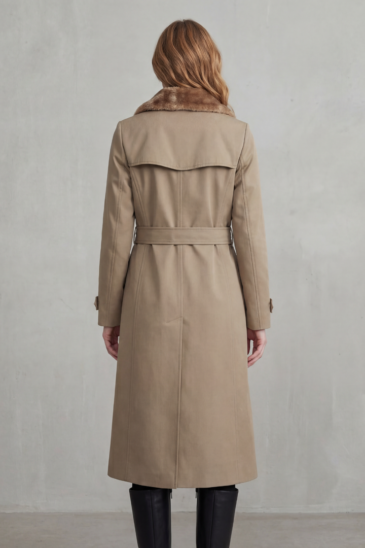 Paloma double breasted coat with faux fur lining – image 4
