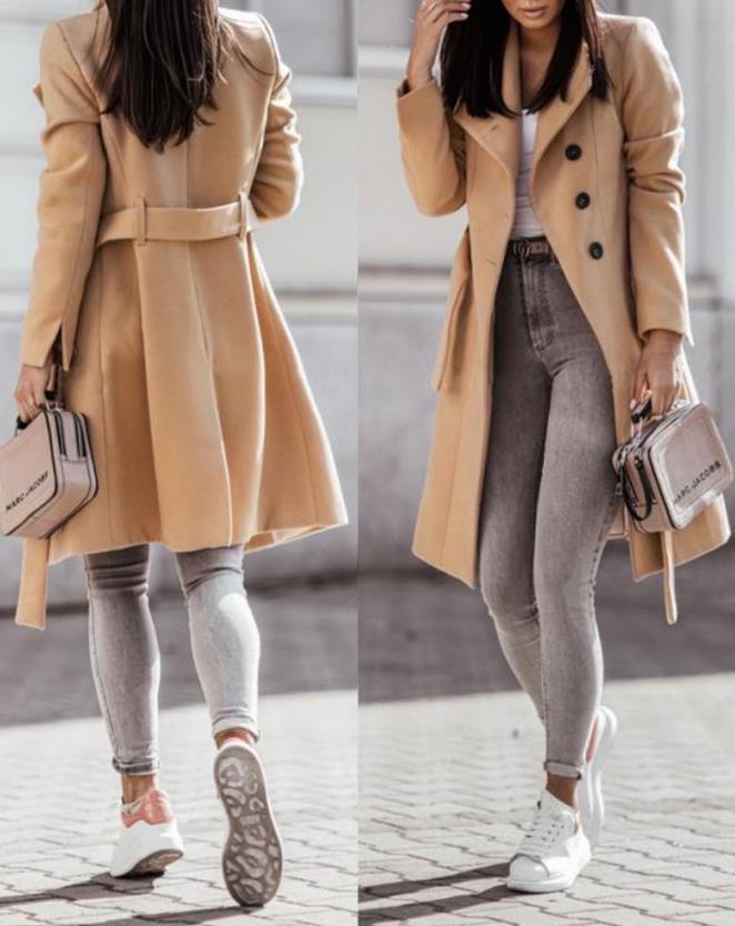 Tara longline belted coat with button front – image 4