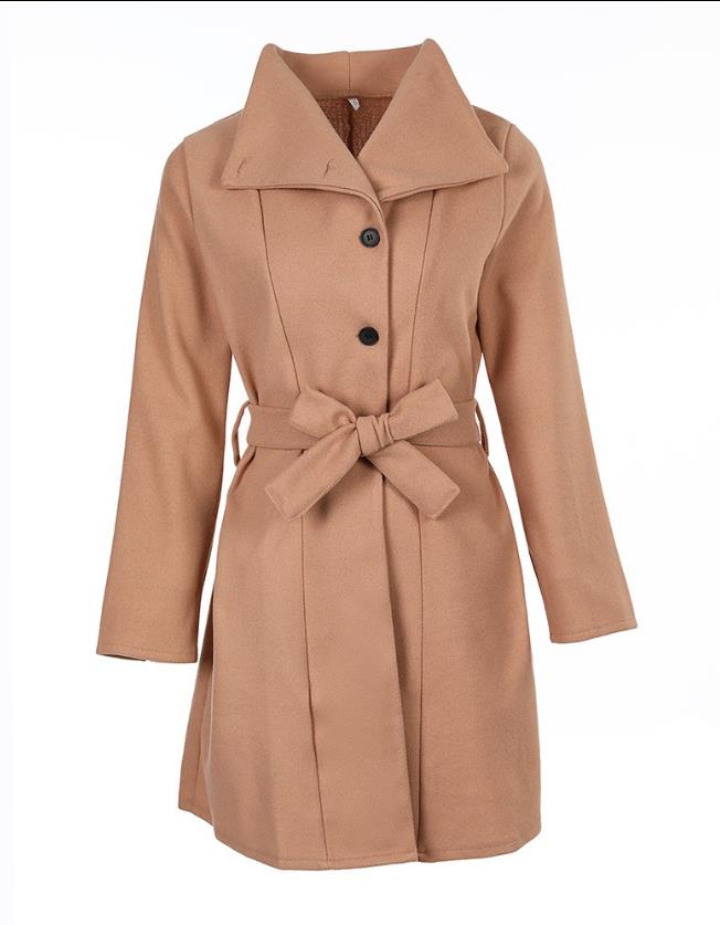 Tara longline belted coat with button front – image 7