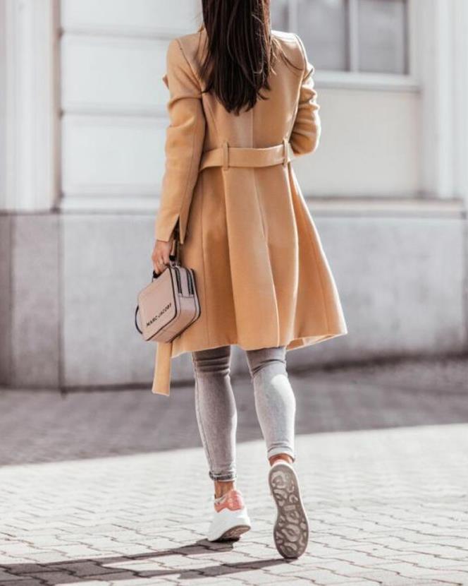 Tara longline belted coat with button front – image 5