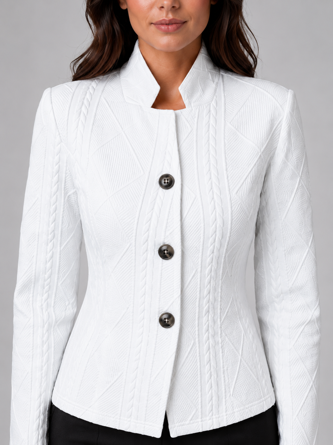 Kendra textured collarless blazer – image 3