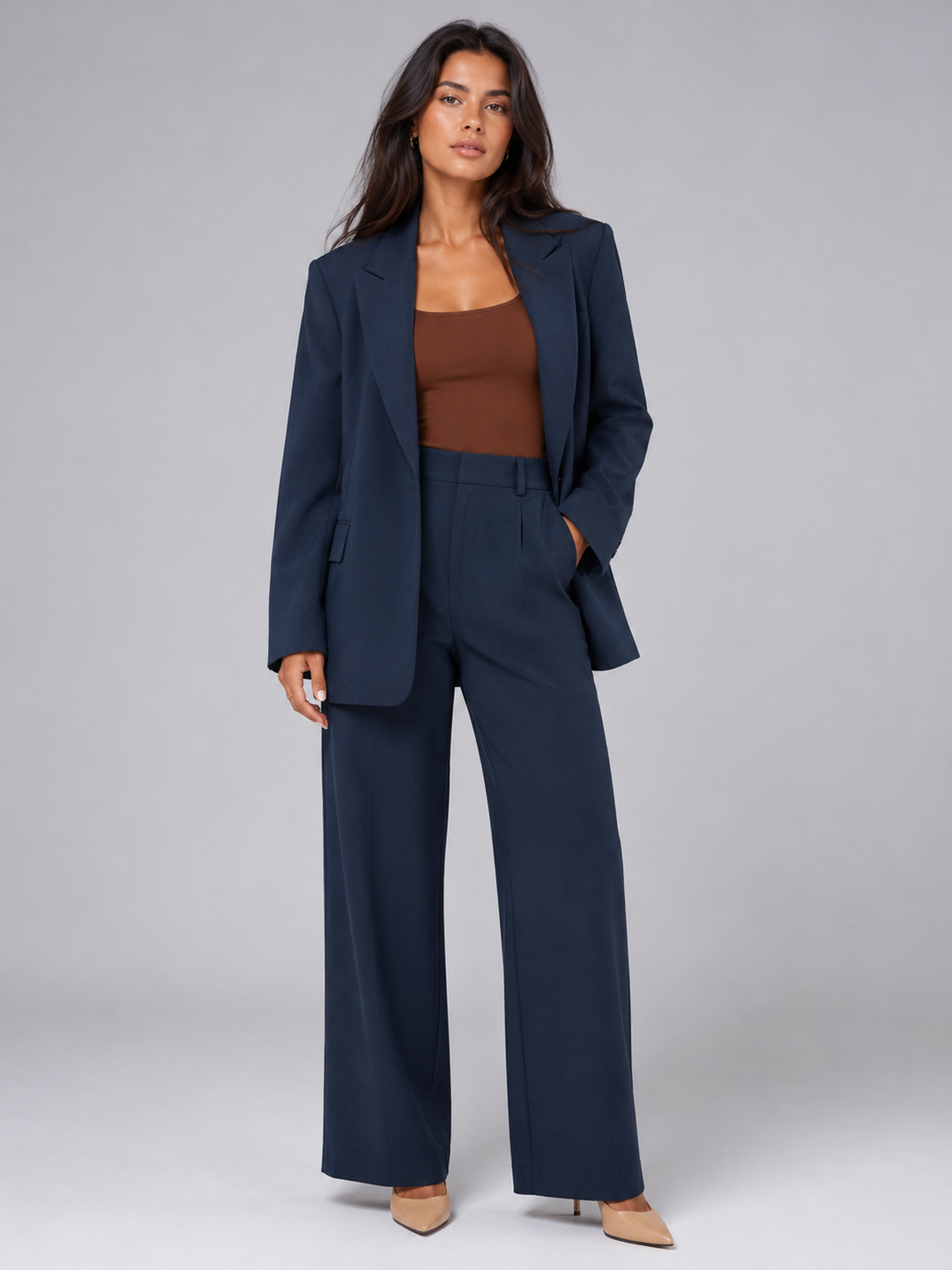 Rafaela single button blazer and wide leg trouser set