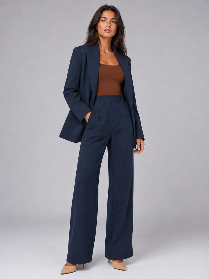 Rafaela single button blazer and wide leg trouser set – image 5