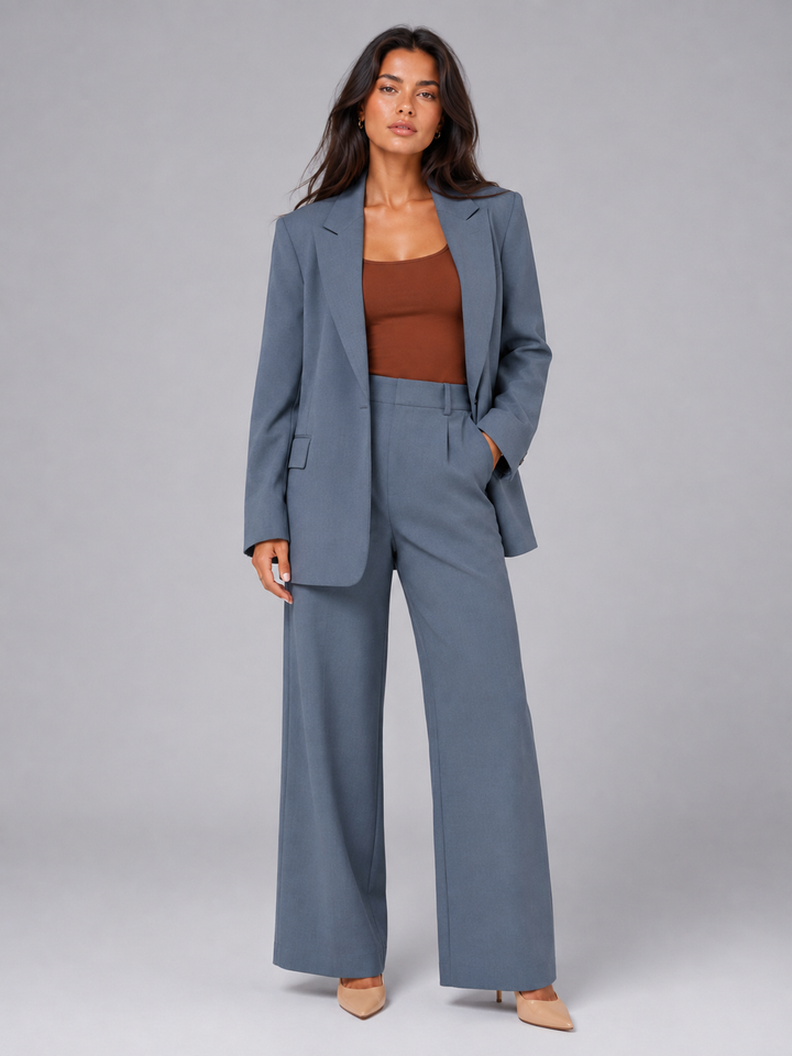 Rafaela single button blazer and wide leg trouser set – image 10