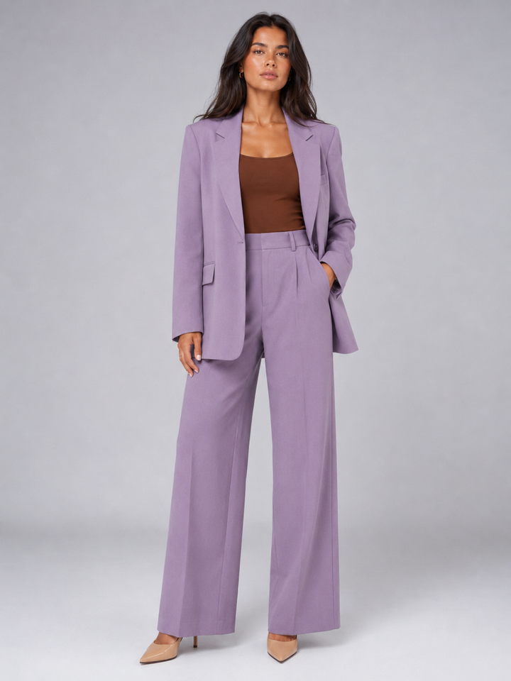 Rafaela single button blazer and wide leg trouser set – image 9