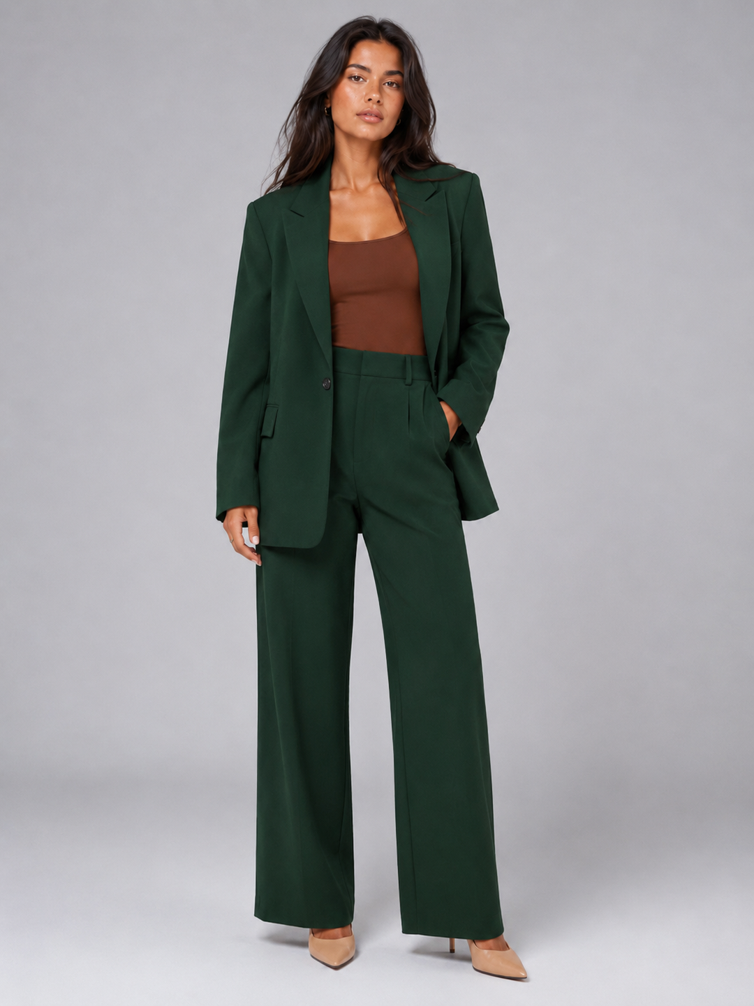 Rafaela single button blazer and wide leg trouser set – image 6