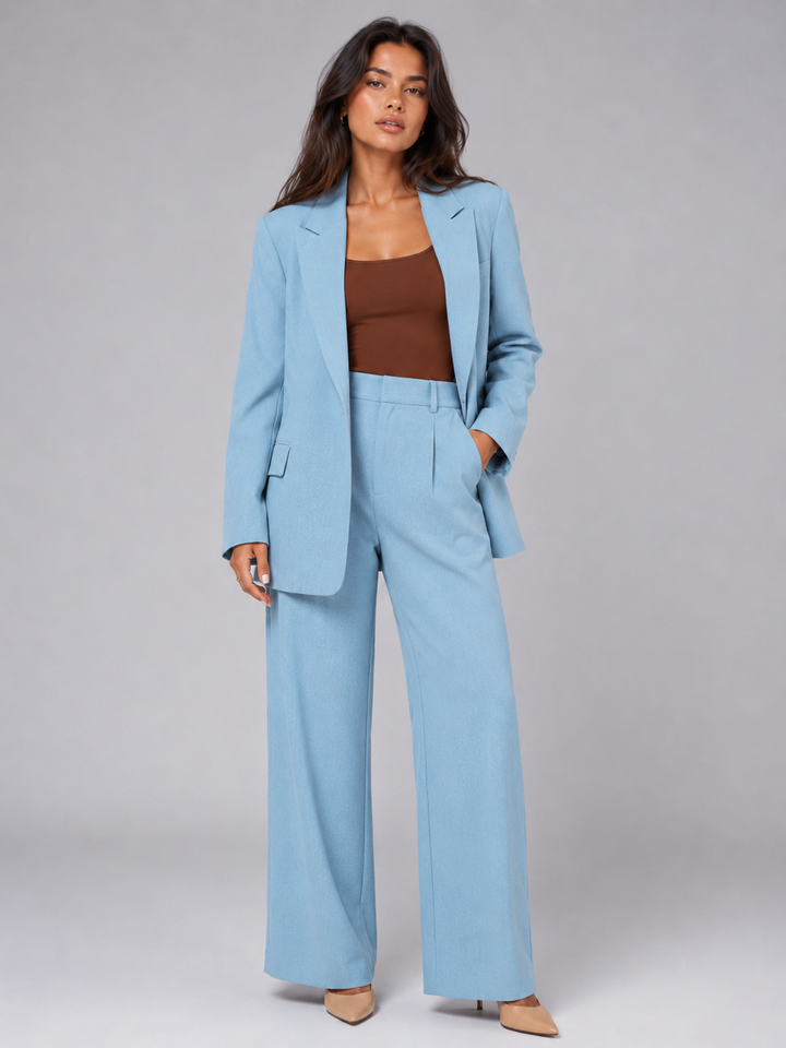 Rafaela single button blazer and wide leg trouser set – image 8