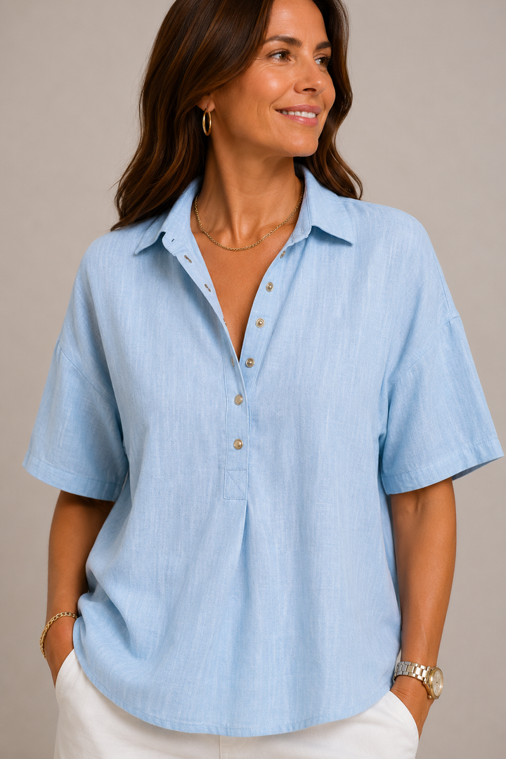 Daphne Elegant V Neck Blouse - image 6