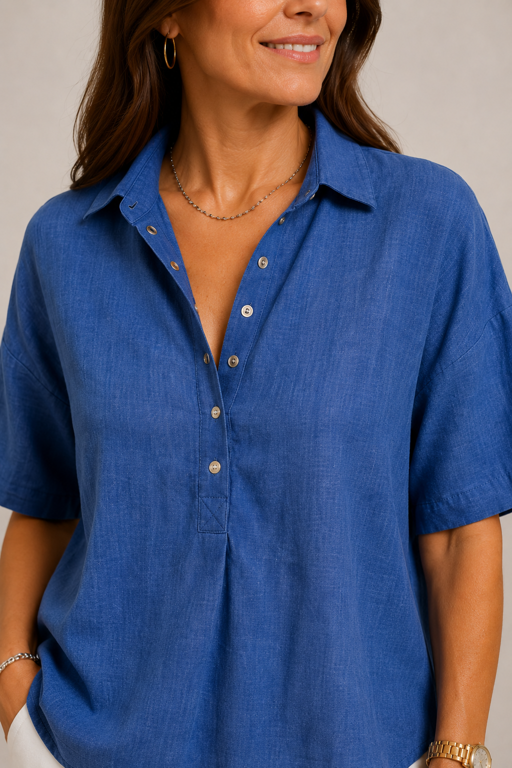 Daphne Elegant V Neck Blouse - image 2