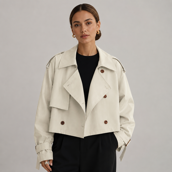 Harlow short trench coat double breasted – image 6