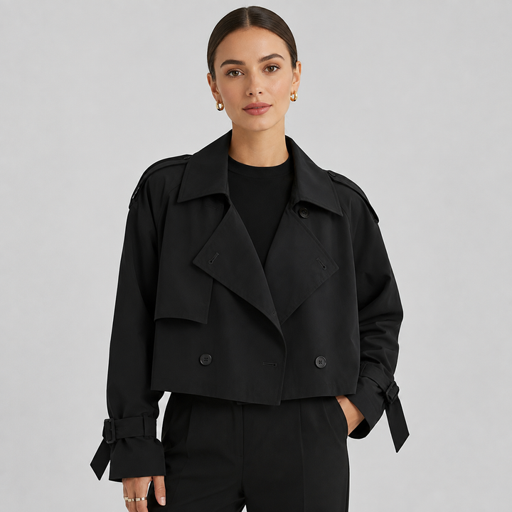 Harlow short trench coat double breasted