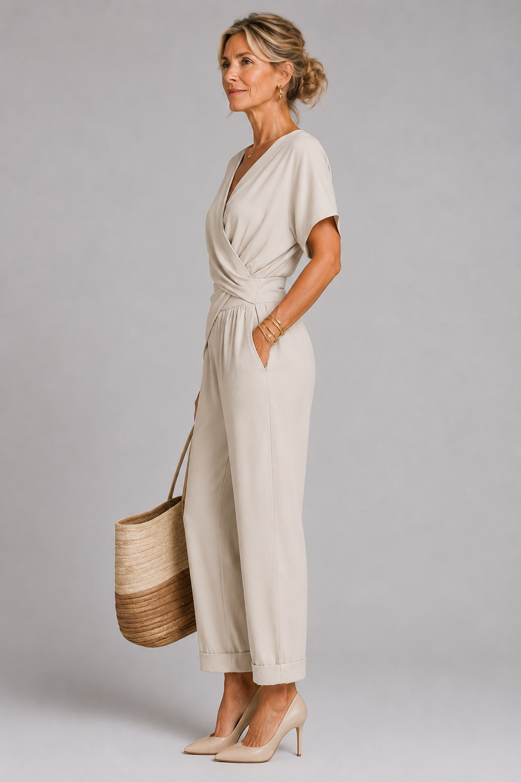 Sunniva two piece wrap wide leg trouser set – image 9