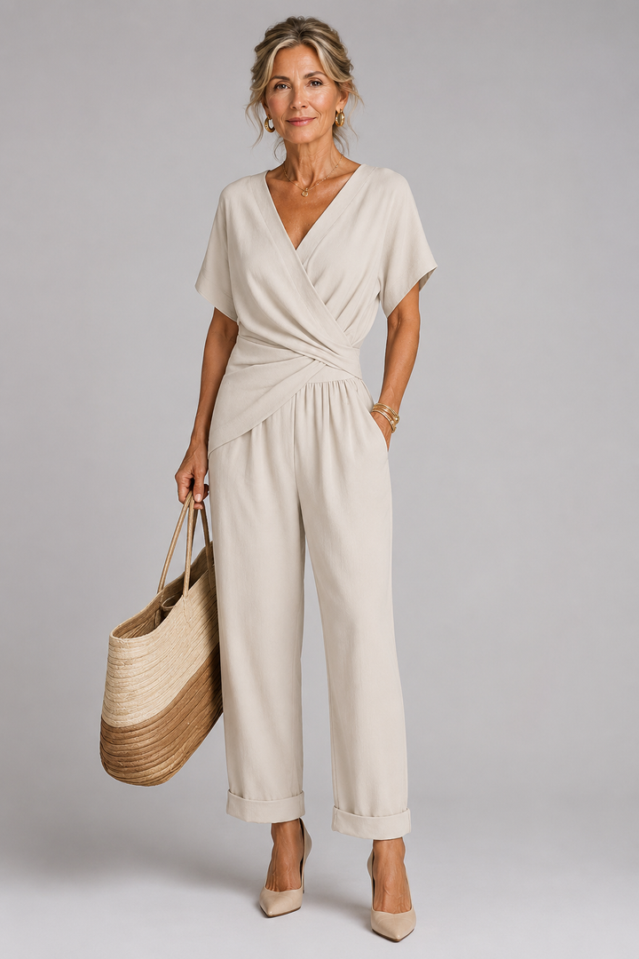 Sunniva two piece wrap wide leg trouser set – image 2